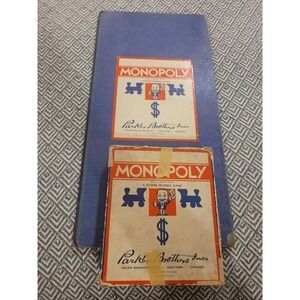Vintage 1935 Blue Monopoly Board Game 99% Complete